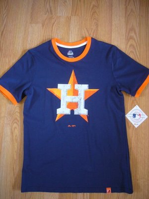 MLB 美國職棒大聯盟 休士頓太空人 官方授權 Majestic 圓領衫 Youth L/Men S