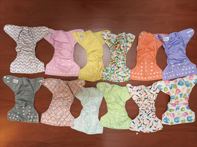 *二手*Nora's Nursery 成長型口袋式布尿布 12件尿布褲合售（不含尿墊）