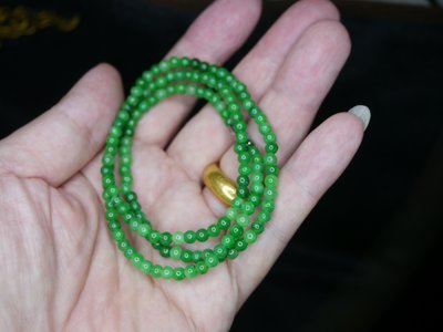 天然玉石☆保證A貨 冰種滿綠飄陽綠 辣綠翡翠項鍊 手鍊 珠鍊