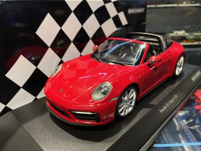 吉華科技@ 1/18 Minichamps PORSCHE 911 Targa 4 GTS 2021 Red