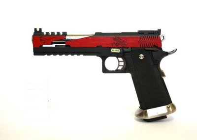【BCS武器空間】WE Hi-CAPA系列 6吋 競技版 紅色帝王暴龍 有字紅色銀管 瓦斯手槍-WEH018-13