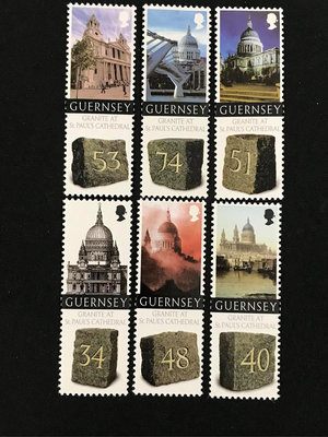 2008.10.31根西島 根西島花崗岩用於聖保羅大教堂異質郵票 套票6全 180元