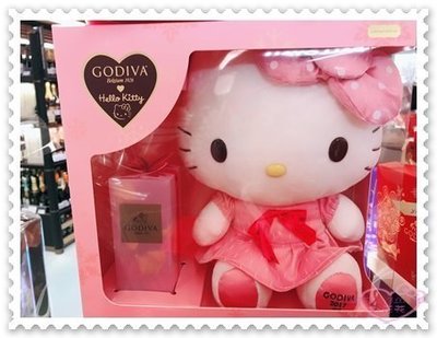 ♥小公主日本精品♥ Hello Kitty x Godiva 聯名合作布偶巧克力娃娃情人節禮物生日禮物99800208