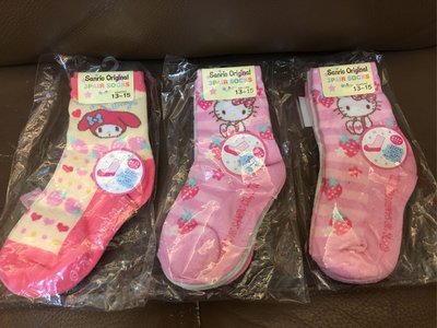 Hello kitty 襪子 女童襪 13-15cm 3雙一組