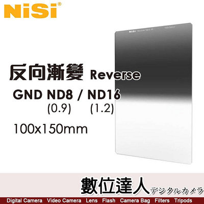 耐司 NISI 100x150mm 反向 漸變方鏡【GND8 0.9 -3檔／GND16 1.2 -4檔】方型濾鏡 方形