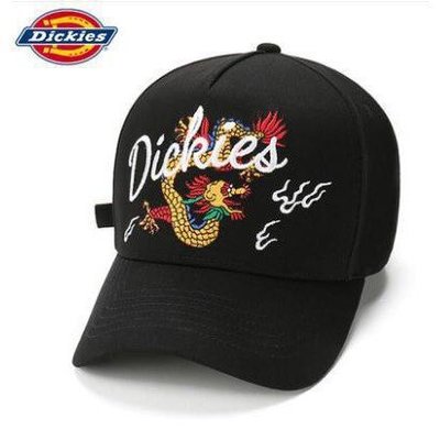 【正品】Dickies創意飛龍在天彎檐鴨舌帽街頭嘻哈繡花 棒球帽 帽子潮