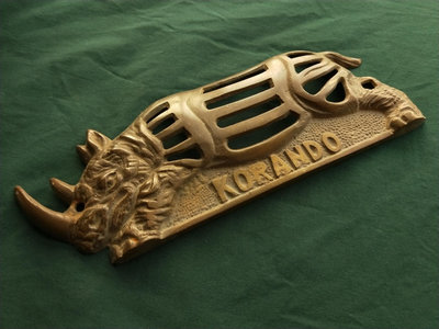 鏤空犀牛銅牌 vintage 歐洲西洋銅器 korando