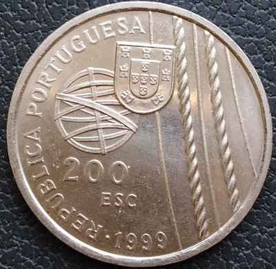 現貨熱銷-【紀念幣】葡萄牙共和國1999年200埃斯庫多紀念幣(大西洋風暴)