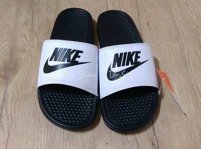 【Dr.Shoes 】Nike Benassi Jdi Mismatch 拖鞋 白黑 白帶黑底 818736-011