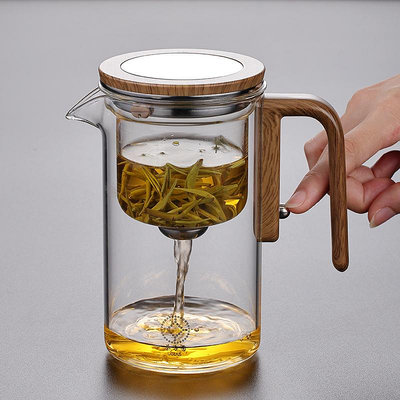 瓷溪澗飄逸杯泡茶壺磁吸玻璃茶壺茶水分離過濾沖茶器茶壺功夫茶具