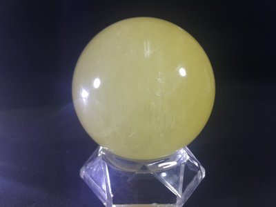 [銀九藝] 直徑~7.65公分 620g 黃玉 黃水晶 冰洲石球 吉祥擺飾 (12)