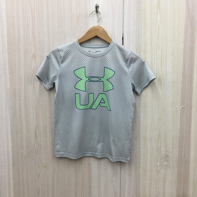 【愛莎＆嵐】UA Under Armour 女童 灰色圓領短袖LOGO印花T恤/L 11302 27