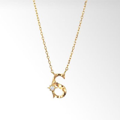【芬芳時尚】日本專櫃正品STAR JEWELRY明星字母S 18K金鑽石項鍊 4月生日幸運石鑽石