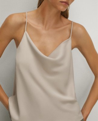 全新現貨 Massimo Dutti 西班牙單 女裝 夏新款垂褶緞面吊帶背心女士無袖上衣 05119519944