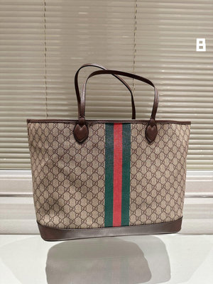 【小老虎全球購】品質Gucci 新品 Tote 菜籃子 購物袋手提托特斜挎單肩多用 面料品質 炒雞百搭實用的一款 N.O7566