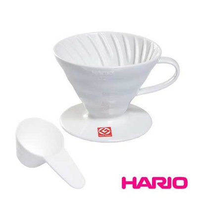 ~* 品味人生 *~Hario V60 VDC-02W 滴漏式咖啡濾器 陶瓷濾杯 1~4人份 附咖啡匙