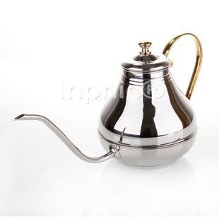 INPHIC-1.2L 銀色 宮廷壺不鏽鋼咖啡壺手沖壺濾泡壺 細嘴 阿拉伯壺