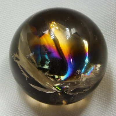 茶晶阿賽斯特萊水晶球034–直徑20.3mm。珍藏水晶