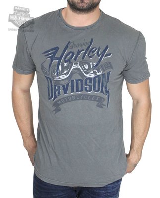 Harley-Davidson 哈雷機車 Defy the Rules 短袖T恤 灰色 XL 大尺碼 石洗仿舊設計 全新