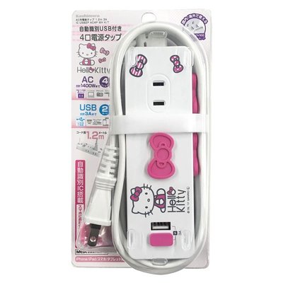 41+現貨不必等 正版 Hello Kitty USB 多孔 延長線插座 穩壓器 日本電氣 小日尼三 日本代購 新業務