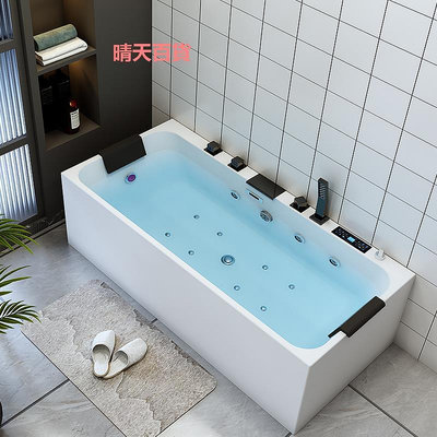 家用小戶型智能恒溫沖浪加熱按摩浴缸亞克力無縫薄邊彩色定制浴缸