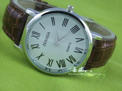 大錶面 韓版 文青書卷氣質 時尚羅馬數字錶 特殊圓凸玻璃造型 防水 皮帶 手錶 大錶盤 大錶面 男錶 女錶 通用