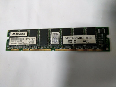 255 （3C）（電腦）Synnex 聯強 SDRAM 256M PC 133 C雙面顆粒 記憶體 聯強 標籤「1」(1)