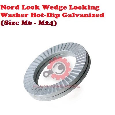 Nord Lock Wedge 鎖定墊圈熱浸鍍鋅(尺寸 NL6 - NL24)