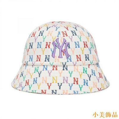 小美飾品Mlb Monogram Rainbow 圓頂帽 NY(白色)帽