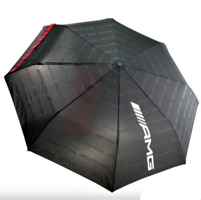 （B&amp;M原廠精品）現貨德國 賓士原廠最新 AMG 短柄自動折疊雨傘 遮陽傘 超強防風設計