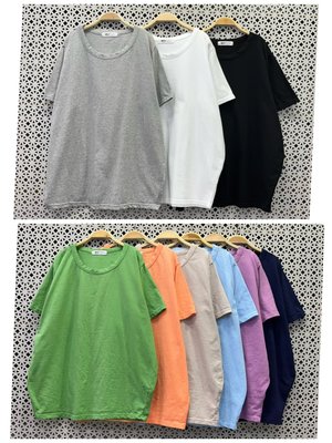 正韓 korea韓國進口Ricco白色素色側凸款短袖T恤棉麻衫  現貨 小齊韓衣