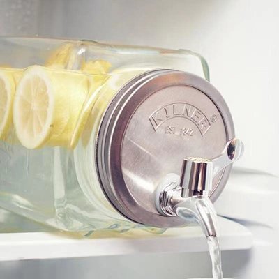 “正品”英國Kilner冷水罐玻璃飲料罐冰箱冷藏果汁壺超大檸檬水瓶帶龍頭