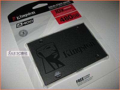 JULE 3C會社-金士頓 SA400S37/480G 480GB A400/全新盒裝/固態 SSD SATA3 硬碟