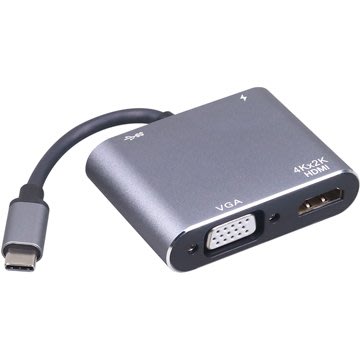 伽利略 Type-C HDMI(4K2K)30Hz + VGA + USB3.0 + PD (CRHU09)