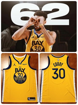 (完售) Stephen Curry NBA Nike 勇士隊球衣含贊助標 SW City 咖哩 62分