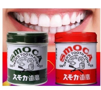 【热销】日本斯摩卡 SMOCA牙膏粉 洗牙粉 155G 美白牙齒 去煙漬茶漬 綠色綠茶味 牙斑淨