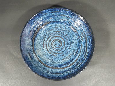 [銀九藝] 早期 手拉坏 藍釉 陶瓷茶盤 水盤