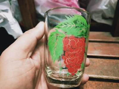 台灣早期玻璃杯/ 葡萄