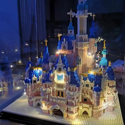 迪士尼城堡成年高難度微小顆粒積木女孩系列拼裝模型兼容樂高玩具