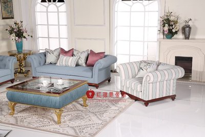 [紅蘋果傢俱] HM-2065 新古典系列 歐式 沙發 法式 絨布沙發 奢華沙發組