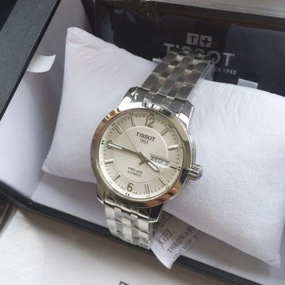 TISSOT PRC200 Automatic 白色面錶盤 銀色不鏽鋼錶帶 男士 自動機械錶 T0144301103700 天梭腕錶