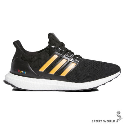 Adidas 慢跑鞋 男鞋 緩震 反光 可換Logo ULTRABOOST 1.0 黑【運動世界】ID0153