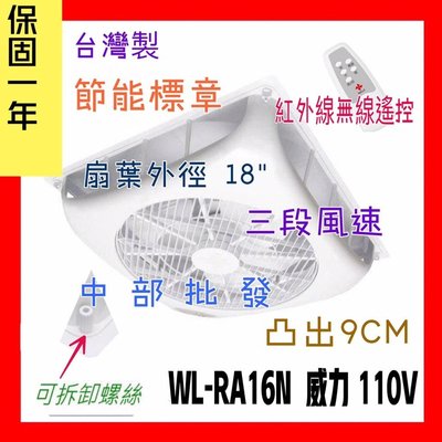 WL9-RA16N 威力 18吋 WL-RA16N 崁入式電扇 輕鋼架節能扇 輕鋼架循環扇 嵌入式電風扇 嵌入式節能扇 太空扇