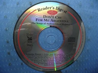 [無殼光碟]IC Reader's Digest-DONTCRY FOR ME ARGENTINA  共3片CD