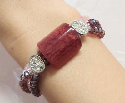 紅玉髓+水晶造型手鍊手環