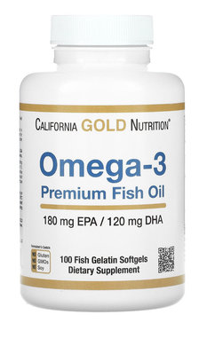 現貨_美國California GOLD Nutrition 歐米伽3魚油100粒