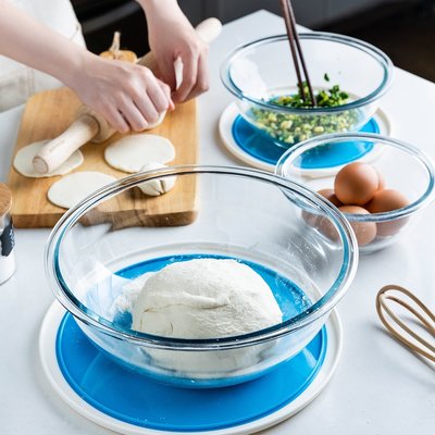 【選物】 -摩登主婦鋼化玻璃家用大新款號YM沙拉料理碗蛋糕新烘焙廚房打蛋帶蓋和麵盆