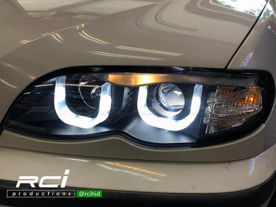 RC HID LED專賣店 BMW E46 4D 02~05 魚眼大燈 LED U型光柱 台灣製 SONAR