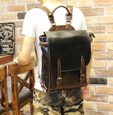 FINDSENSE Z1 韓國 時尚 潮 男 皮質 校園 學生包 書包 後背包 雙肩包 電腦包