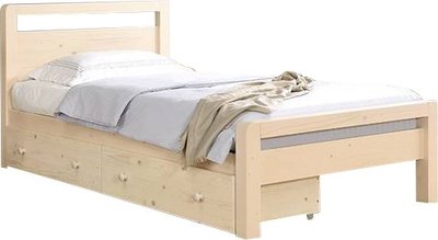 【生活家傢俱】NC-4-2C：洗白色3.5尺抽屜單人床【台中8400送到家】床架 兒童床 床台實木床 床板高度可調